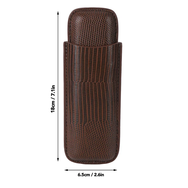 Cigar Case Portable 2 Finger Carrying Case Cigars Travel Case Elegant Cigar