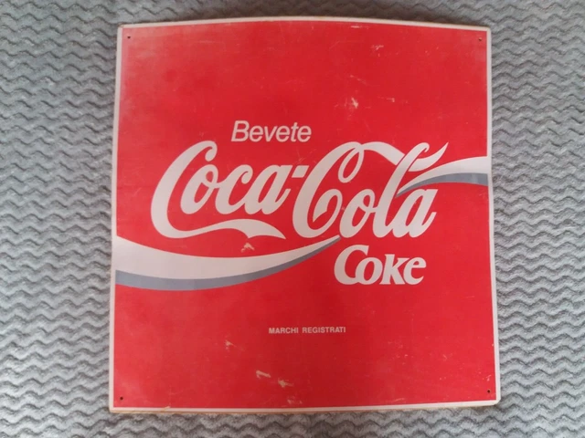 Targa insegna 50 x 50 pubblicitaria coca cola originale italia no riproduzione