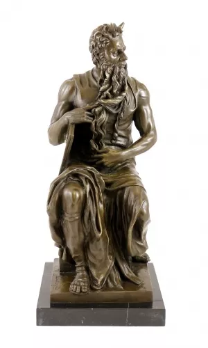 Moses von Michelangelo - Mythogische Bronzefigur, signiert Michelangelo 3