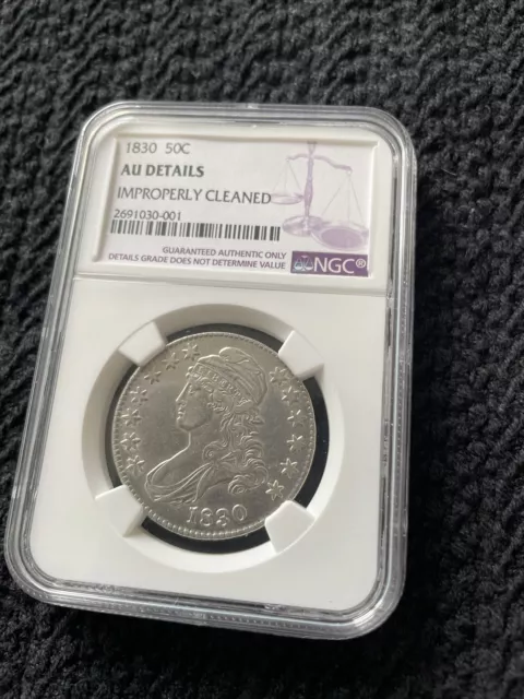 1830 capped bust half dollar 50c au details ngc