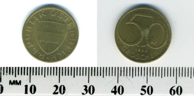 Austria 1988 - 50 Groschen Aluminum-Bronze Coin - Austrian Shield