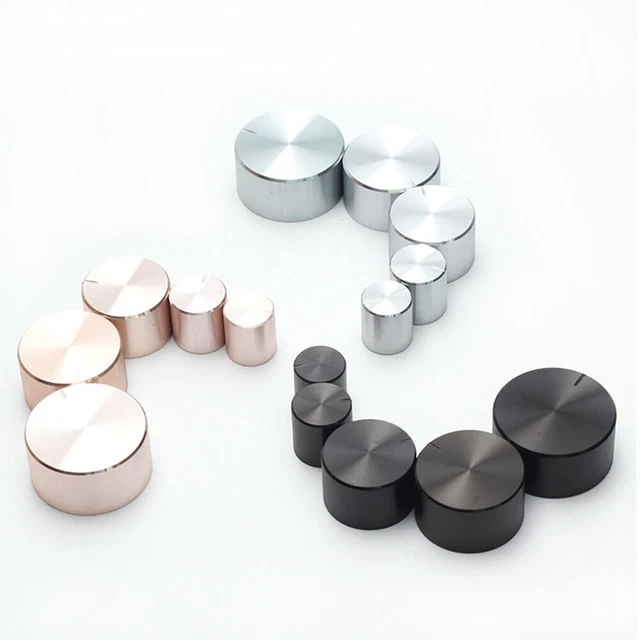 Aluminium Potentiometer Knurled Knob Caps Volume Control For 6mm Dia Shaft Hole