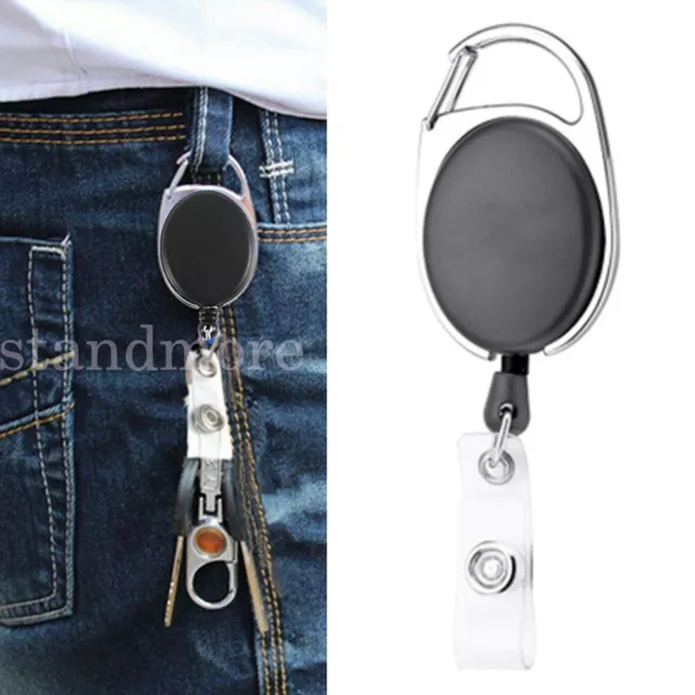 3/6Pcs Retractable Badge Holder Reel Card Business Security ID Pull Key Tag Clip