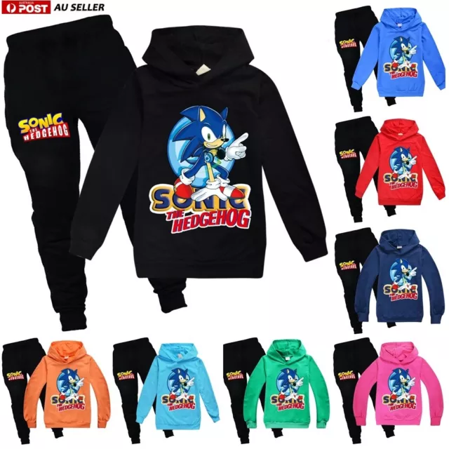 Sonic The Hedgehog Kids Boys Long Sleeve Hoodie Jumper Top+Pants Suits Tracksuit