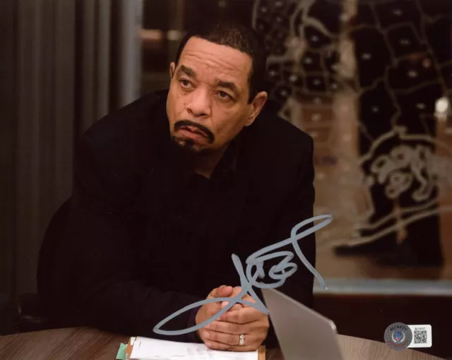 ICE-T SIGNED 8x10 PHOTO FIN TUTUOLA LAW & ORDER CRIMINAL INTENT RARE BECKETT BAS