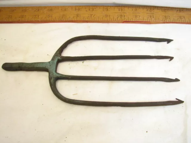 Antique 4-Tine Fish Eel Frog Gig Swamp Tool Spear Hand Forged Fishing Fork Head Antique 4-Tine Fish Eel Frog Gig Swamp Tool Spear Hand Forged Fishing Fork Head