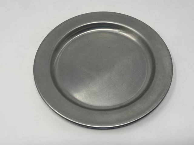 U.S.M.C. Marine Corps WW2 Era 9” Stainless Mess Hall Plate Marked CARROLLTON MFG