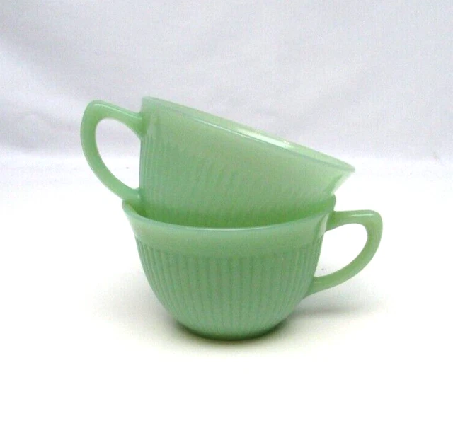 Lot of 2 Vintage Jade-ite Lancaster Jane Ray Replacement Cups NOS