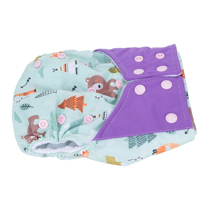Reusable Baby Pocket Cloth Diaper Printed Washable Infant Nappy Adjustab