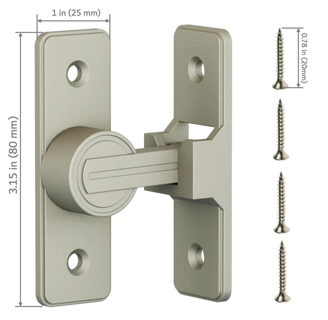 Barn Door Lock Latch – 90-Degree Barn Door Latch - Slide Lock Sliding Door Lock 3