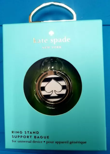 Kate Spade New York Universal Black White Stripe Spade Ring Stand Holder