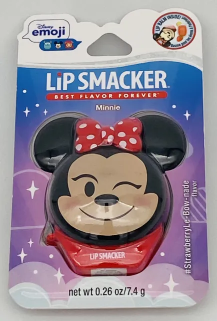 Disney Emoji Lip Smacker Lip Balm Minnie Mouse Strawberry Le-Bow-nade New