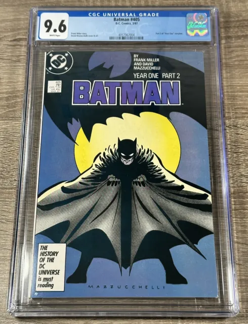 Batman #405 CGC 9.6 NM+ WP 1987 DC Comics Year One Part 2 Frank Miller White 🔑