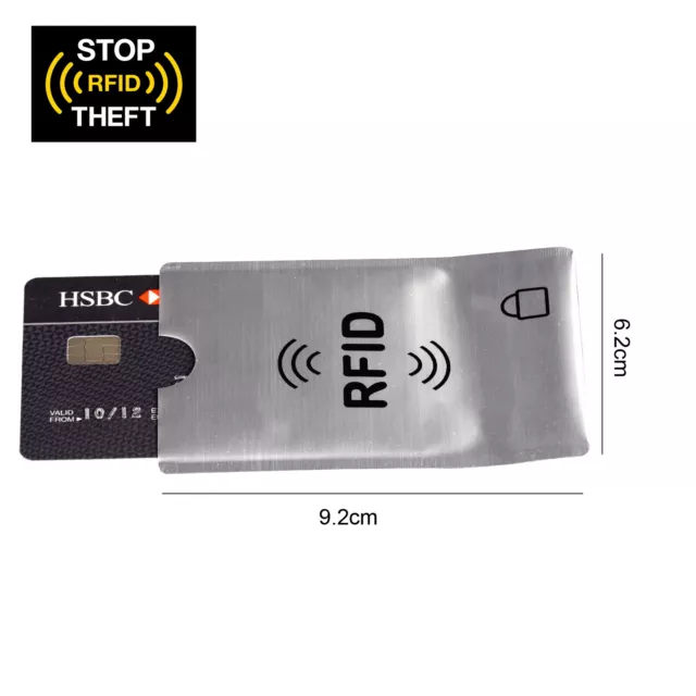 RFID Blocking Sleeve Secure Credit Debit Card ID Protector Anti Thief Scan Safet 2