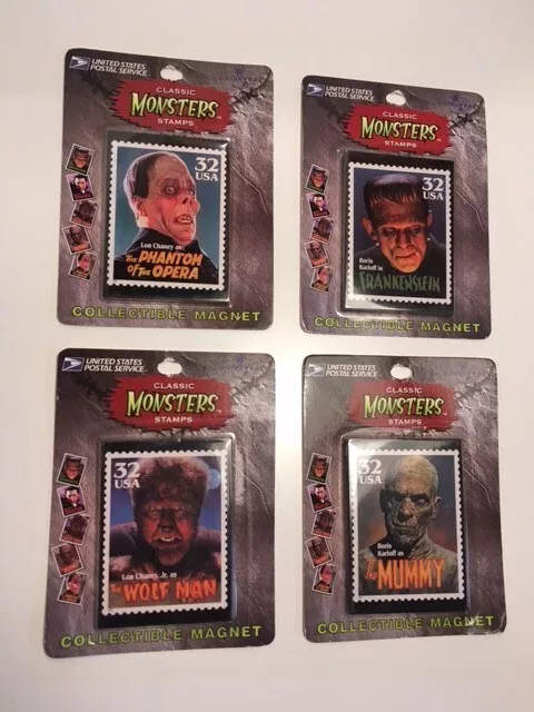 Universal Monsters Stamp Magnets - USPS Sealed - NEW 1997