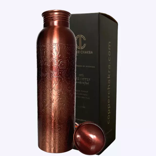 Pure Copper Water Bottle 1L ,Handmade Copper Bottle,Leakproof Copper Bottle