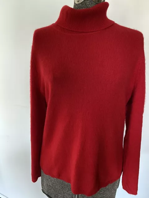 Charter Club Luxury  Women`s Sweater XL Red 100% Cashmere Turtleneck