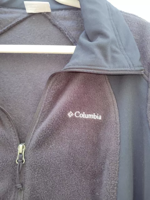 Columbia Womens Jacket L Black Fleece/Softshell with Fleece Lined Full Zip 2