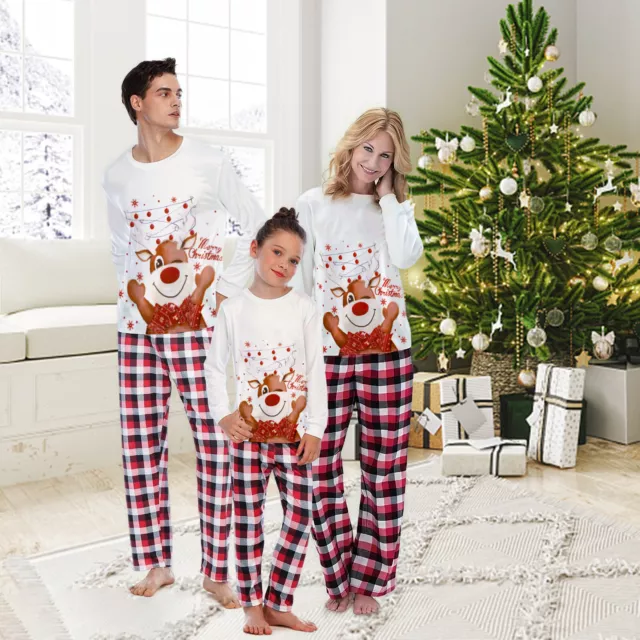 Family Matching Christmas Pyjamas Kids Adult Xmas Nightwear Pajamas Pjs Set 2023