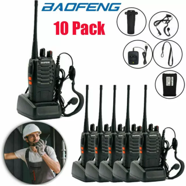 Baofeng BF-888S Walkie Talkie 400-470MHz Two-way Radio Long Range Earphones Lots