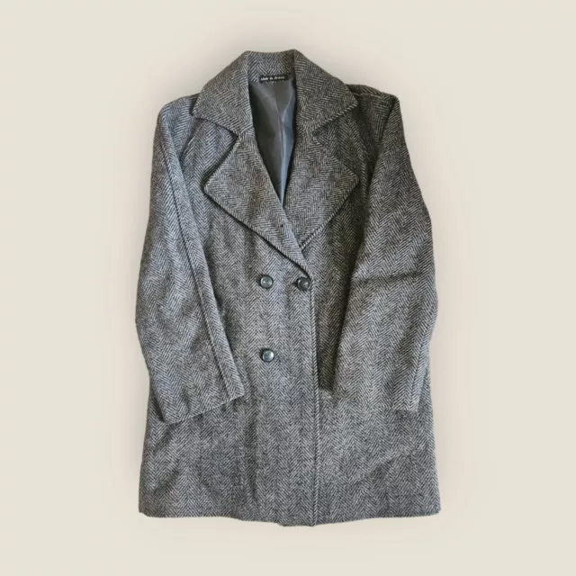 Vintage Kindler Pure New Wool Made in Britain Knit Jacket Blazer 40" UK XL