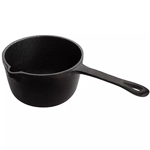 1 Quart Cast Iron Basting Pot with Handle Heavy Duty Construction Sauce Pot for