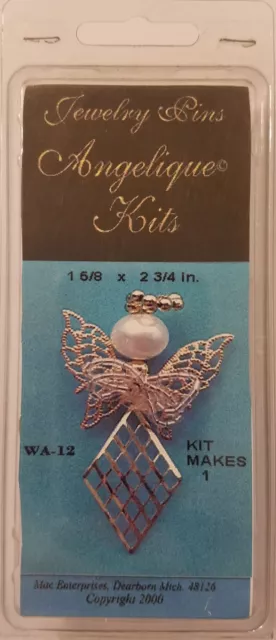 Angelique Kits Gold Filigree Angel Pin Beaded Jewelry Crafts Mac Enterprises VTG