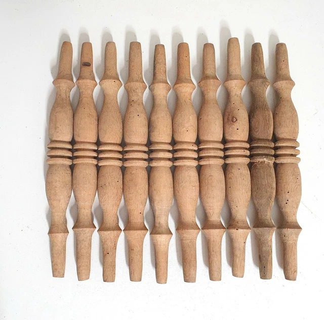 10 turned wood spindle Antique French salvaged baluster column Furniture 9.53