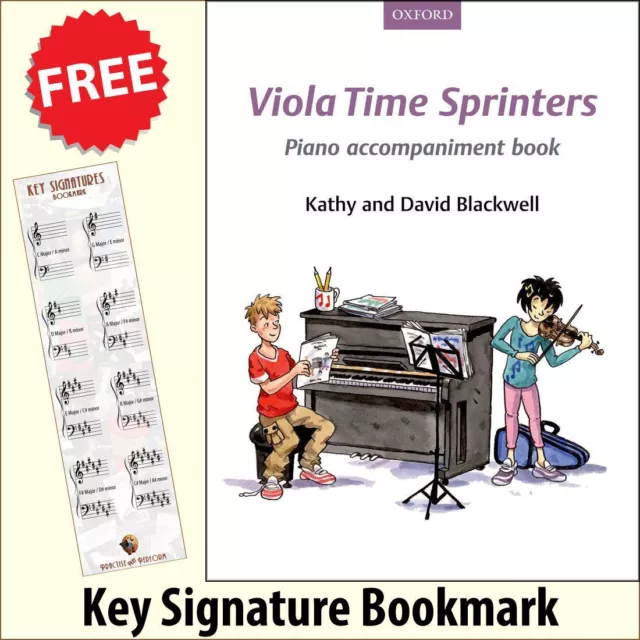 Viola Time Sprinters Piano Accompaniment Music Book +FREE Key Signature Bookmark