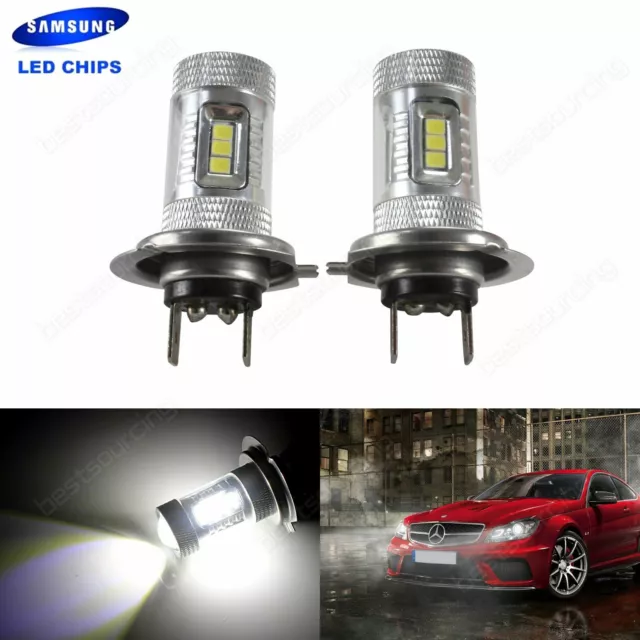 2x LED Lampe  15W 6000K Projecteur voiture Lumière conduite Ampoule blanc