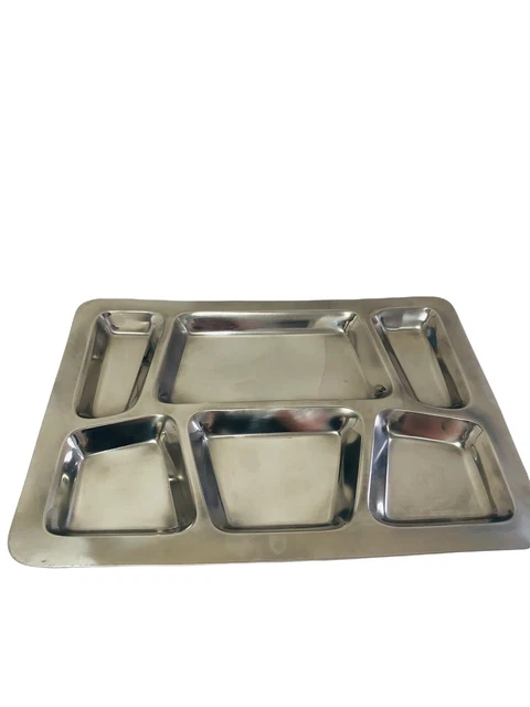 Winco - Lot Of 2 - SMT-2 Winco 6-Compartment Mess Tray, Style B, Medium