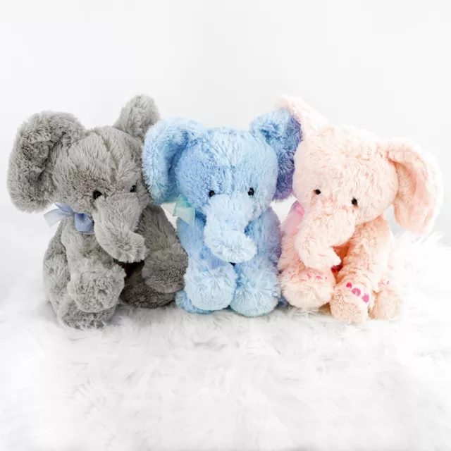 11" Plush Super Soft Elephant Teddy Bear Cuddling Baby Gift Toy with Ribbon