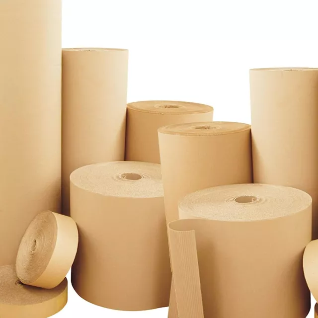 Eco-Friendly Brown Strong Corrugated Cardboard Paper Rolls - All Sizes/Qty's