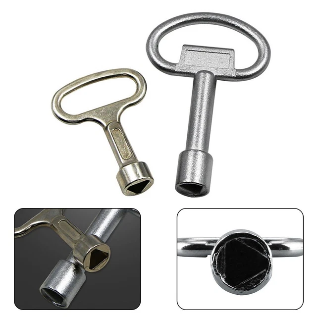 Clé à Douille Triangulaire 9x8 Mm – Alliage Aluminium Chromé, Pour Armoire électrique, Compteur, Radiateur, Portes Sécurisées