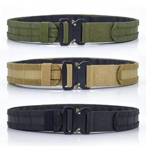 Internal and External Combat Belt Canvas Double Layer Thickened Waistband Belt