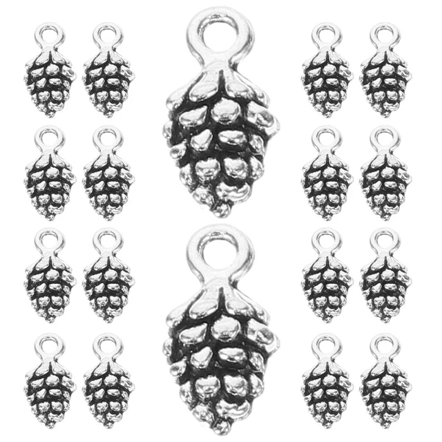 100 Pcs Urlaubsanhänger Tannenzapfen-Charme Aus Legierung Schmuck Handbuch