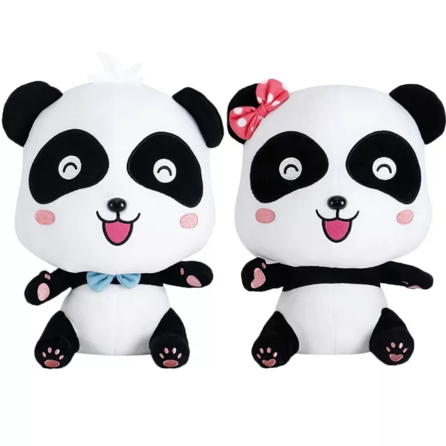 22Cm 2 pcs Baby Bus Cute Panda Plush Toy Doll Soft Stuffed Cartoon Animal Toy