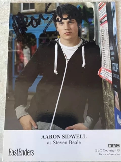 BBC EastEnders AARON SIDWELL as Steven Beale Hand Signed Cast Card Autograph