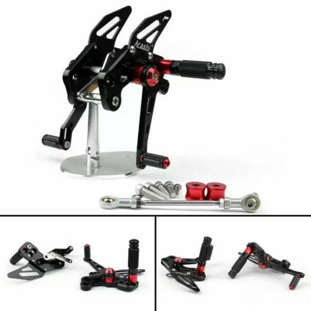 CNC Adjustable Rearsets Footrest Fußraste Fit Für 2016-17 Kawasaki Z125 Blk A4