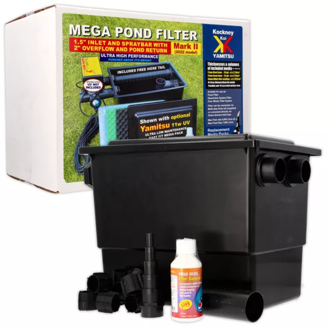 Kockney Koi Mega Black Box Pond Filter High Flow Rate Easy Fish Koi Garden