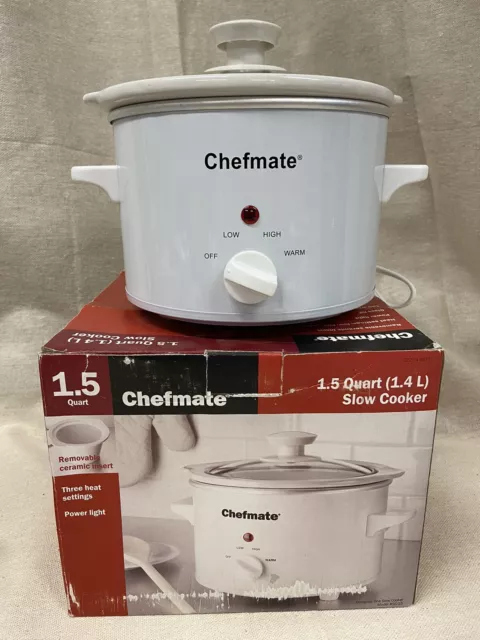 Chefmate 1.5 Quart Slow Cooker Crock Pot Crockpot NEW - general