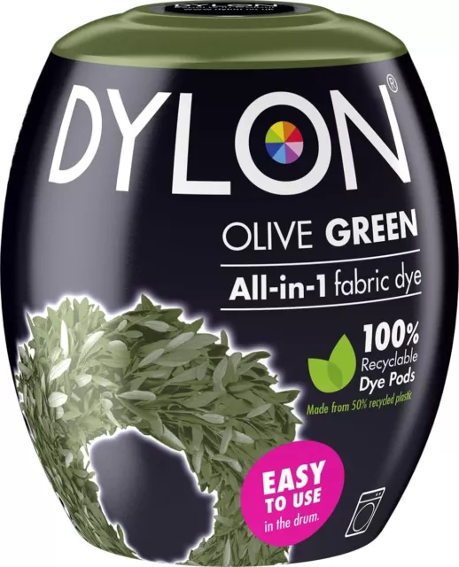 Vaina de tinte de tela para lavadora DILON para 350 g (paquete de 1), verde oliva