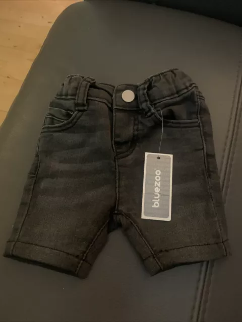 BNWT By Debenhams Blue Zoo BABY Boys Denim Shorts in Washed Black Age 0-3 Months