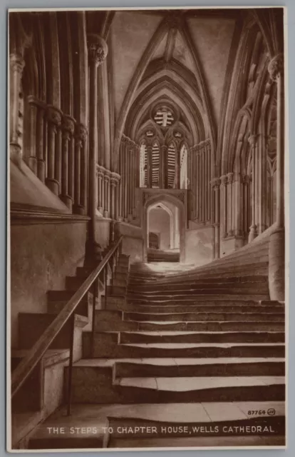 The Steps To Chapter House Wells Cathedral Somerset England Postcard Unposted