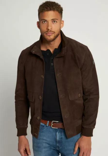 Brown Leather Jacket Men Pure Suede Flight/Bomber Size S M L XL XXL Custom Made