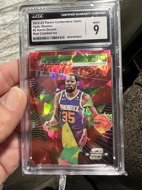 2022-23 Panini Contenders Optic Illusion Kevin Durant 🔥 Red Cracked Ice #2 Suns