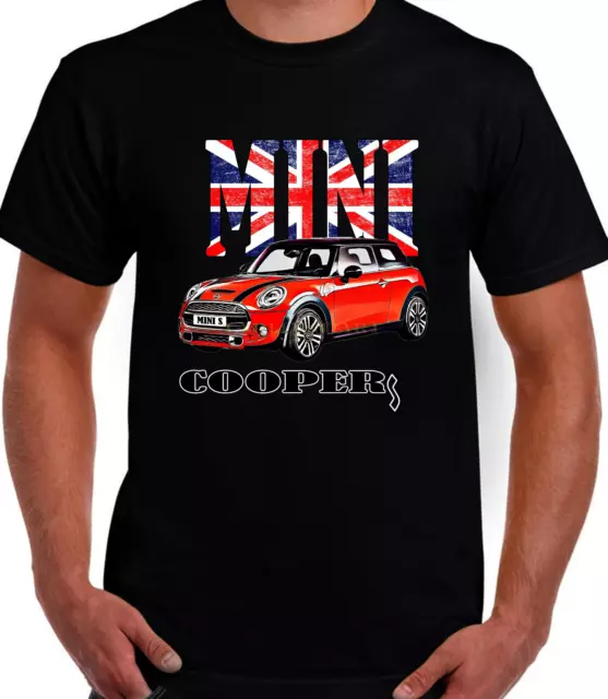 CAR DESIGN British Mini (S) Car FLAG ART GRAPHIC DESIGN HIGH QUALITY T.SHIRT