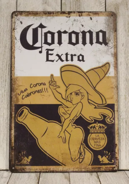 Corona Tin Sign Metal Poster Beer Bar Mexican Restaurant Vintage Style Ad D  XZ