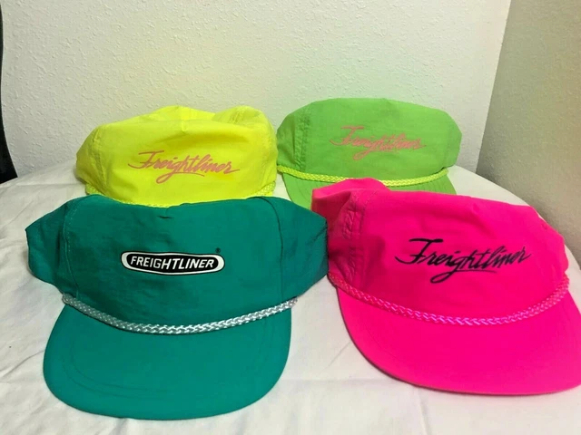 Vintage Neon Freightliner Trucker Hat / Cap - One Size Fits All Snapback 80's