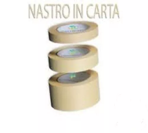 12 ROTOLI NASTRO DI CARTA 25x50 METRI ADESIVO CARTA GOMMATA MADE IN ITALY